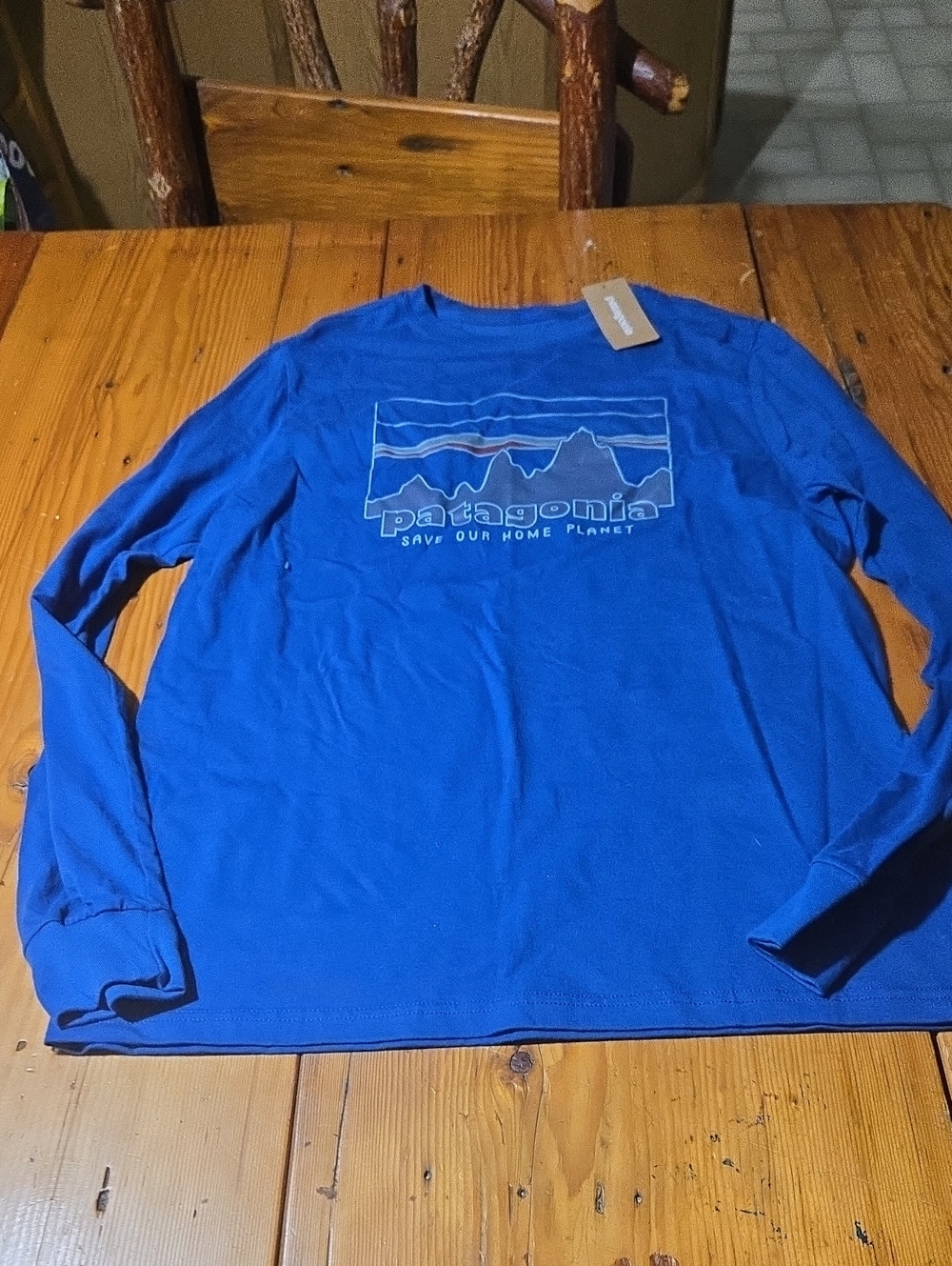 Nwt Patagonia Royal Blue Long-Sleeve Logo Tee Sz Xxl